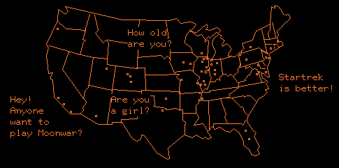 [Caption: A U.S. map drawn by the PLATO system]